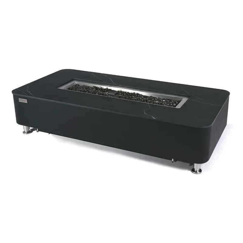 Valencia Outdoor Bulgaria Black Fire Pit Table - Select Fuel Type by EnvelorHome