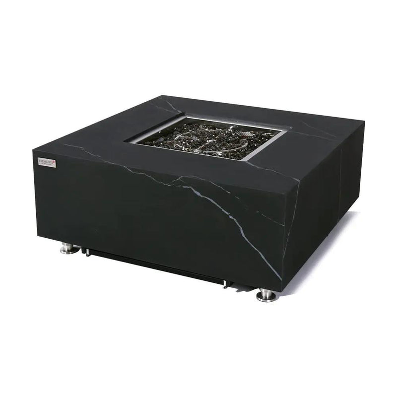 Sofia Outdoor Bulgaria Black Fire Pit Table - Select Fuel Type by EnvelorHome