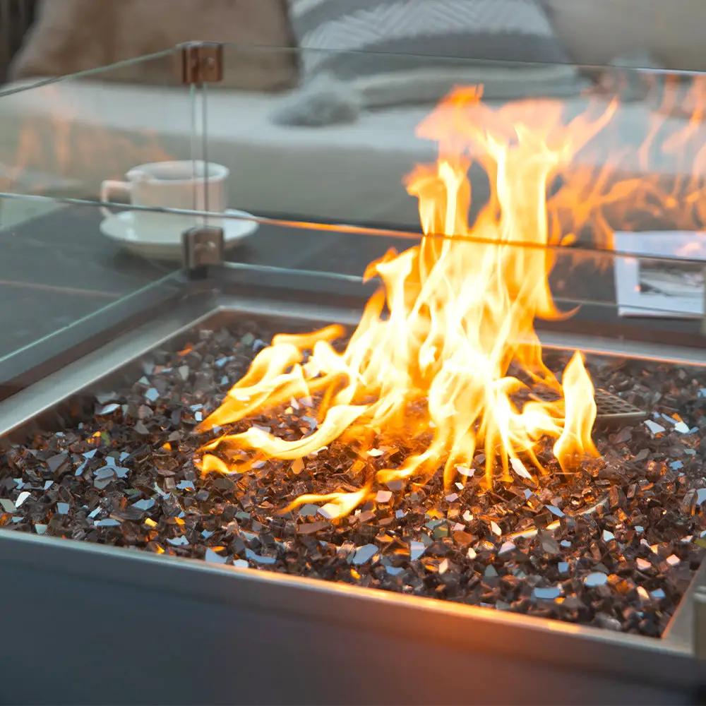 Sofia Outdoor Bulgaria Black Fire Pit Table - Select Fuel Type by EnvelorHome