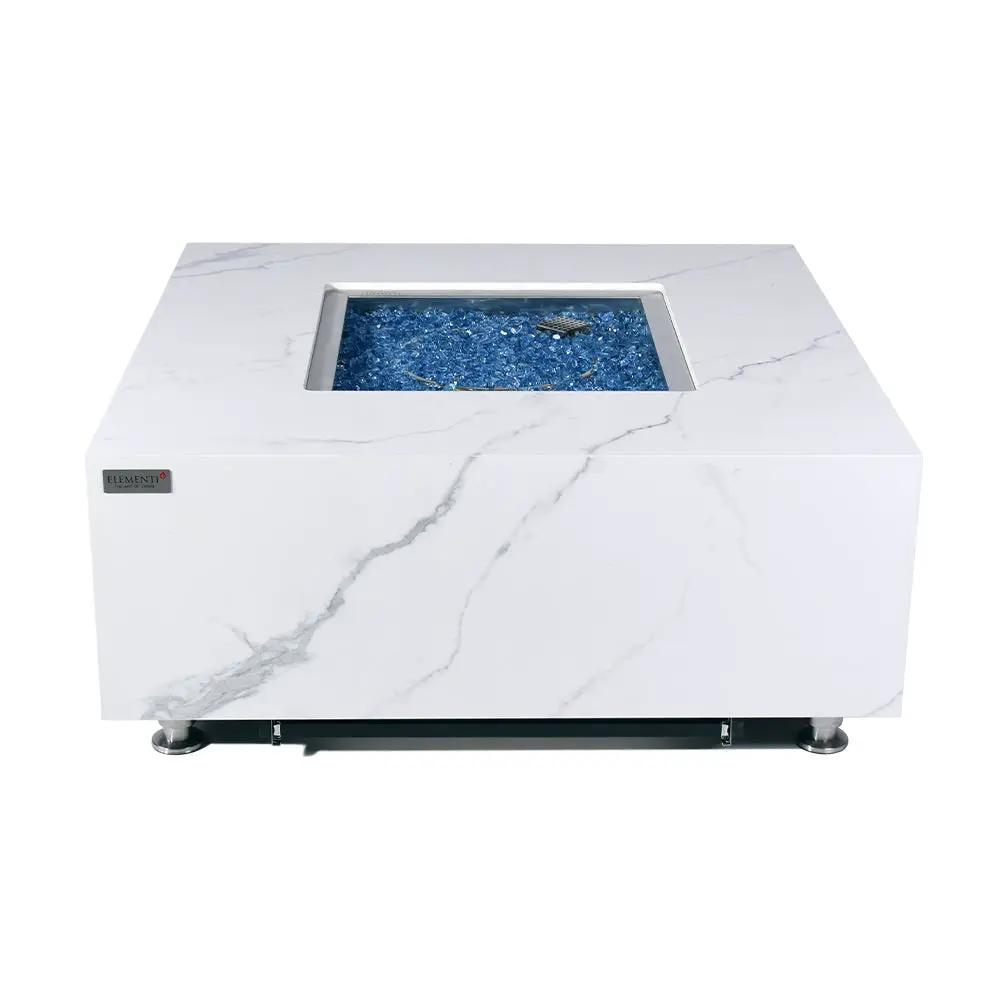 Bianco Outdoor Bianco White Fire Pit Table - Select Fuel Type by EnvelorHome