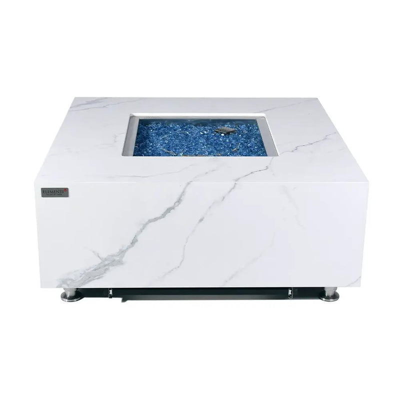 Bianco Outdoor Bianco White Fire Pit Table - Select Fuel Type by EnvelorHome