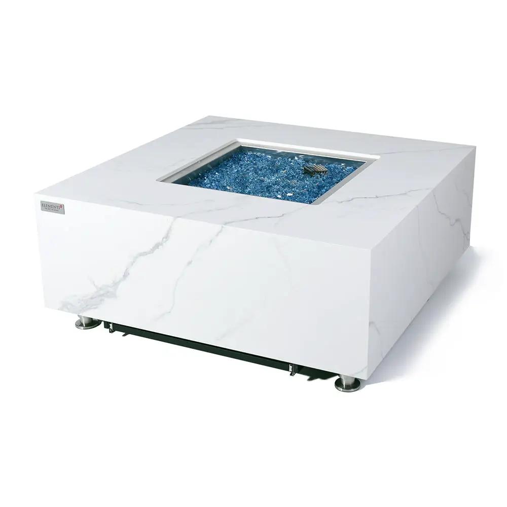 Bianco Outdoor Bianco White Fire Pit Table - Select Fuel Type by EnvelorHome