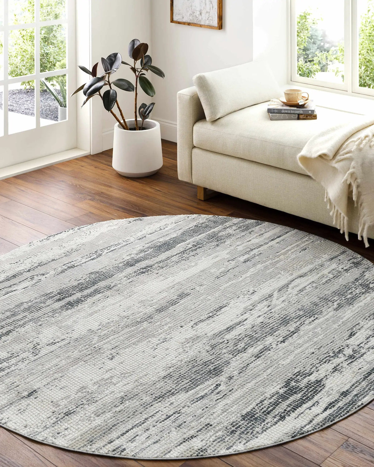 Oklaunion Faux Silk Rug, installed in a room 2