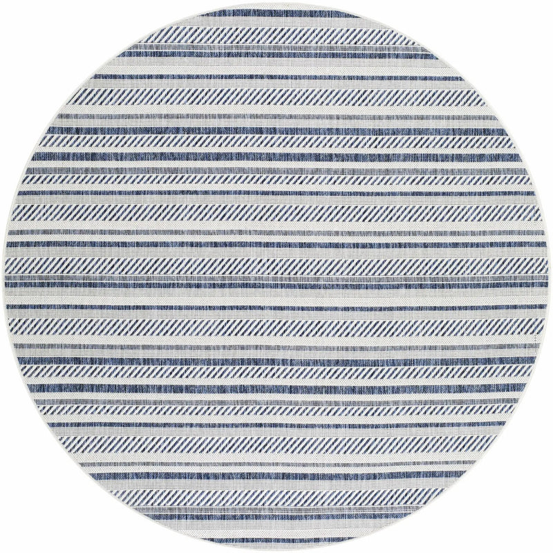 Olin White&Blue Striped Nordic Outdoor Rug by Boutique Rugs