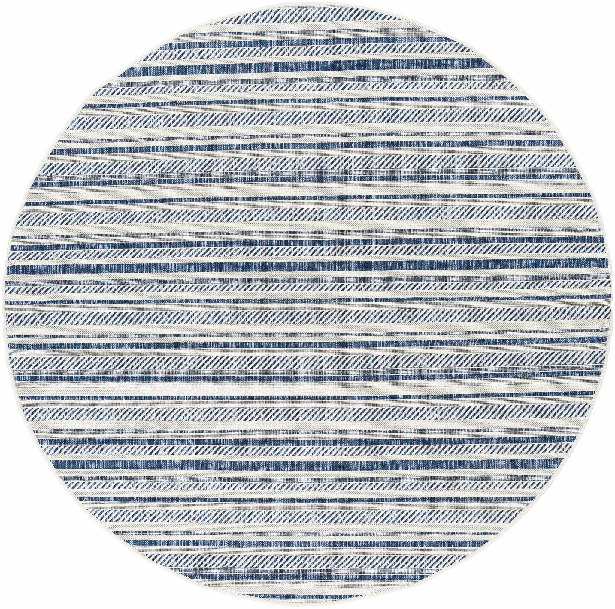 Olin White&Blue Striped Nordic Outdoor Rug by Boutique Rugs