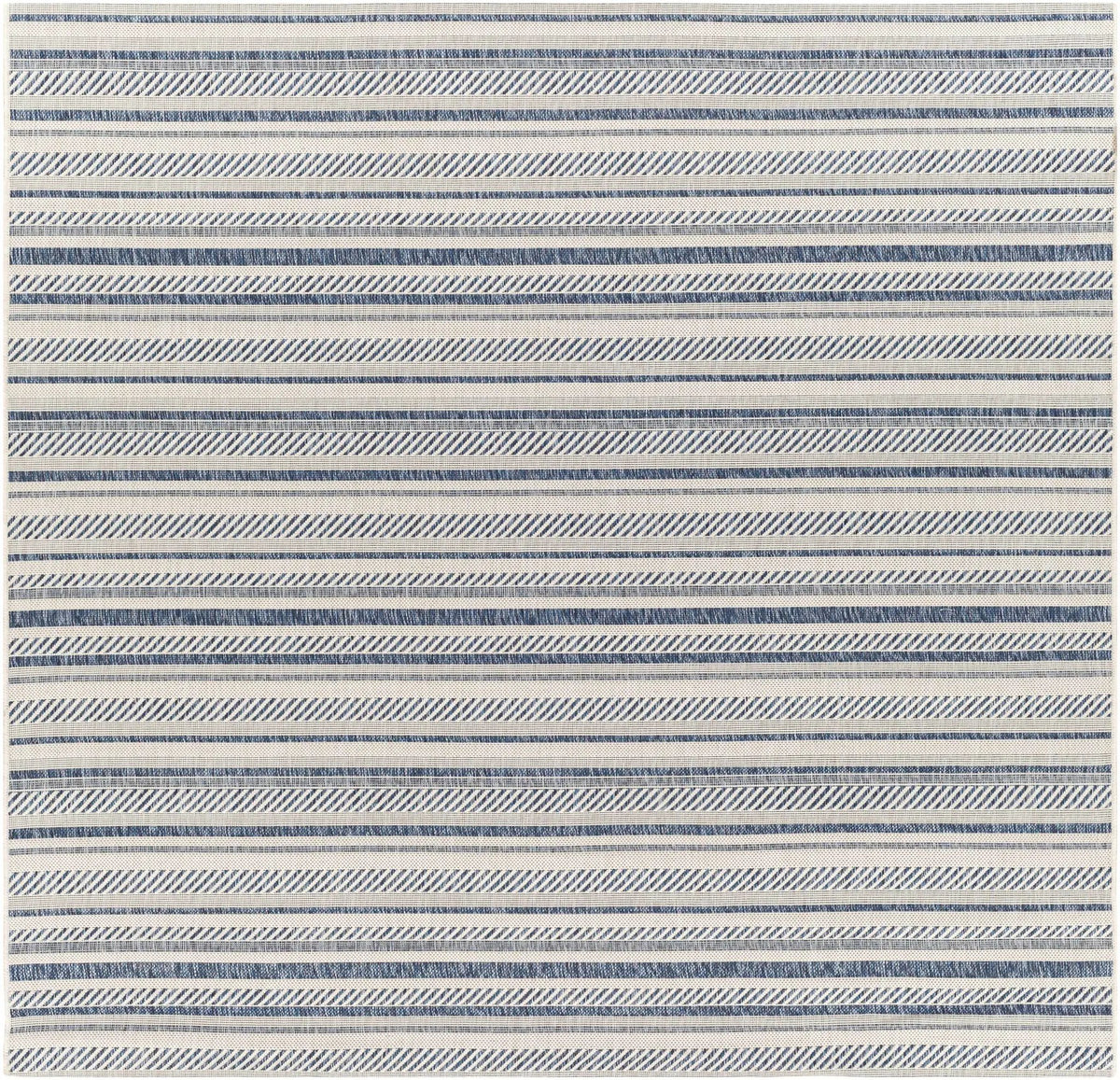 Olin White&Blue Striped Nordic Outdoor Rug, photo 6 of 30