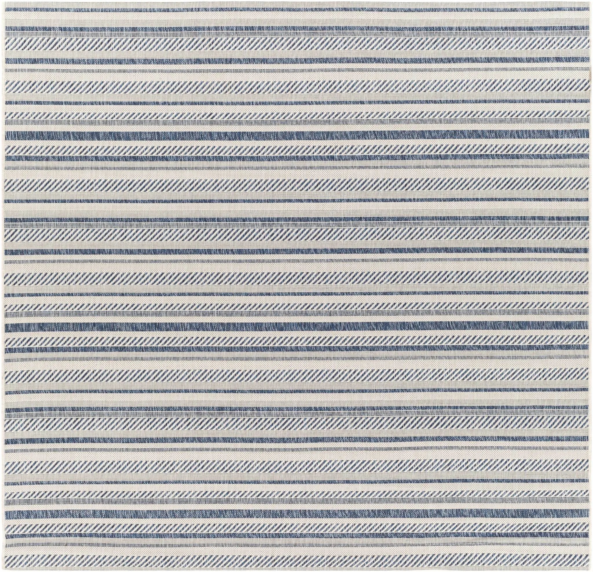 Olin White&Blue Striped Nordic Outdoor Rug by Boutique Rugs