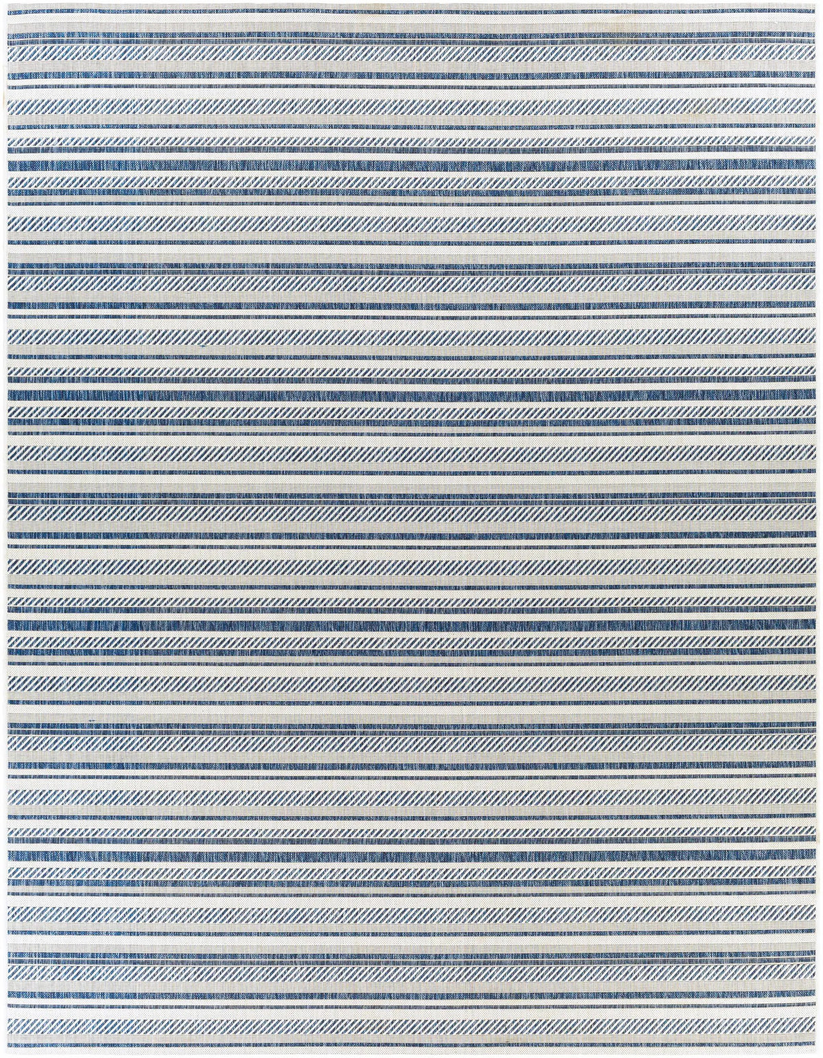 Olin White&Blue Striped Nordic Outdoor Rug, photo 30 of 30