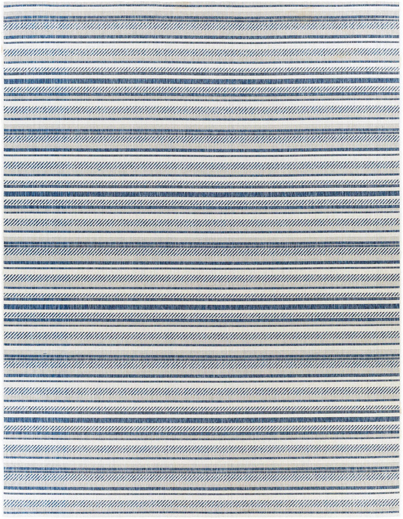 Olin White&Blue Striped Nordic Outdoor Rug by Boutique Rugs