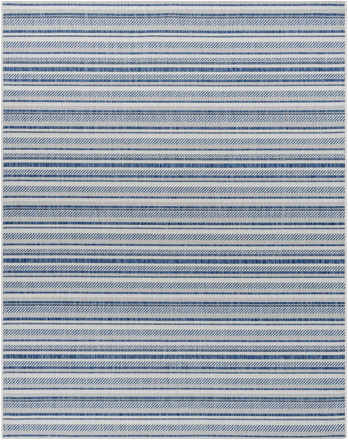 Olin White&Blue Striped Nordic Outdoor Rug, photo 17 of 30