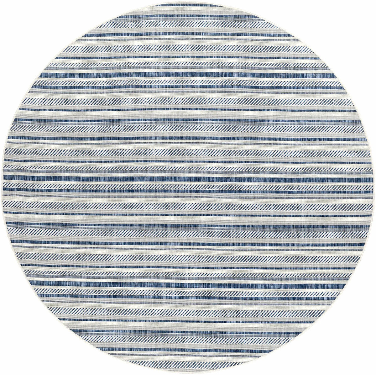 Olin White&Blue Striped Nordic Outdoor Rug, photo 8 of 30