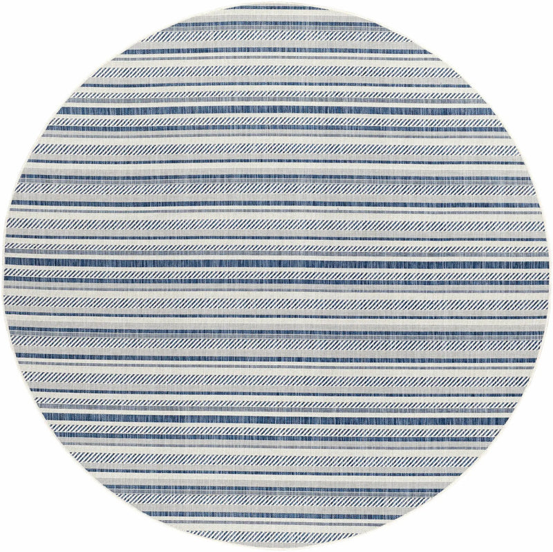 Olin White&Blue Striped Nordic Outdoor Rug by Boutique Rugs