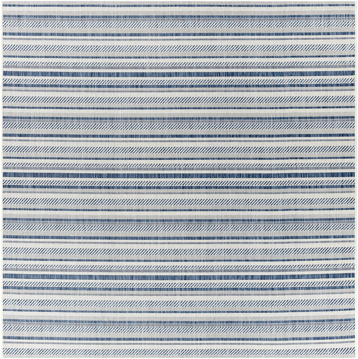 Olin White&Blue Striped Nordic Outdoor Rug, photo 25 of 30