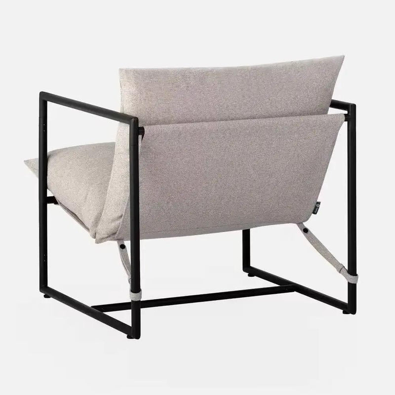 Modern Beige Grey Tan Oatmeal Upholstered Accent Chair with Metal Frame by HomePacific