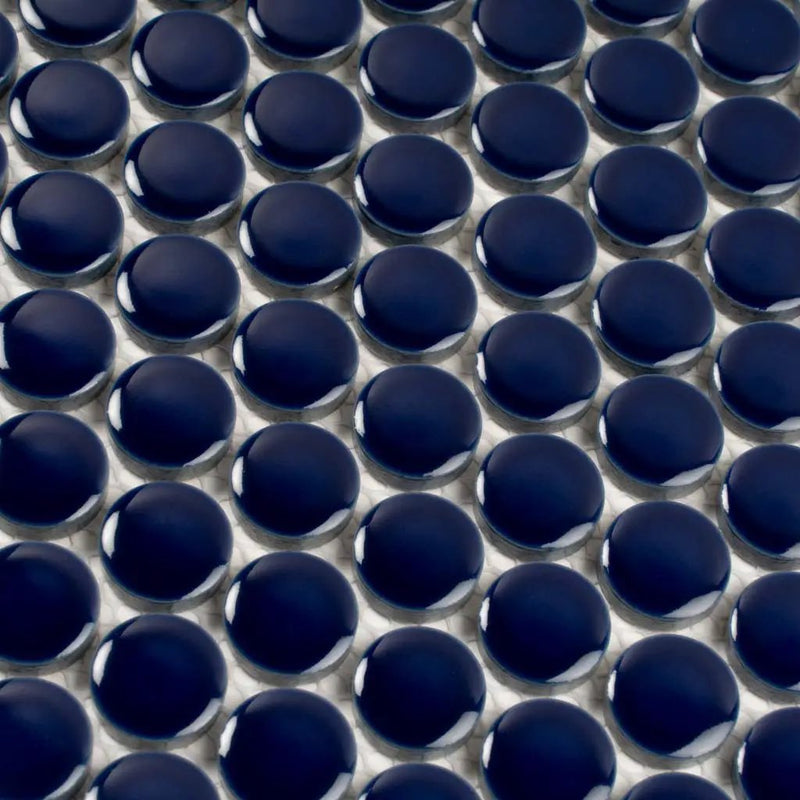 Indigo Blue 12x12 Glossy Penny Round Porcelain Mosaic Tile (10 pack, 9.87 sq ft/case) by Apollo Tile