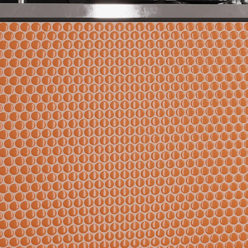 Orange 12x12 Glossy Penny Round Porcelain Mosaic Tile (10 pack, 9.87 sq ft/case) by Apollo Tile