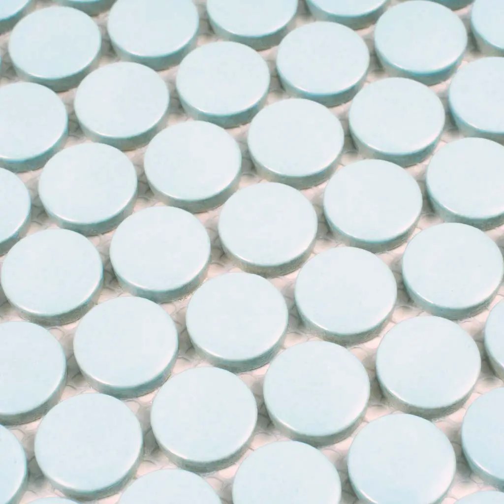 Cyan Blue 12x12 Matte Penny Round Porcelain Mosaic Tile (10 pack, 9.87 sq ft/case) by Apollo Tile