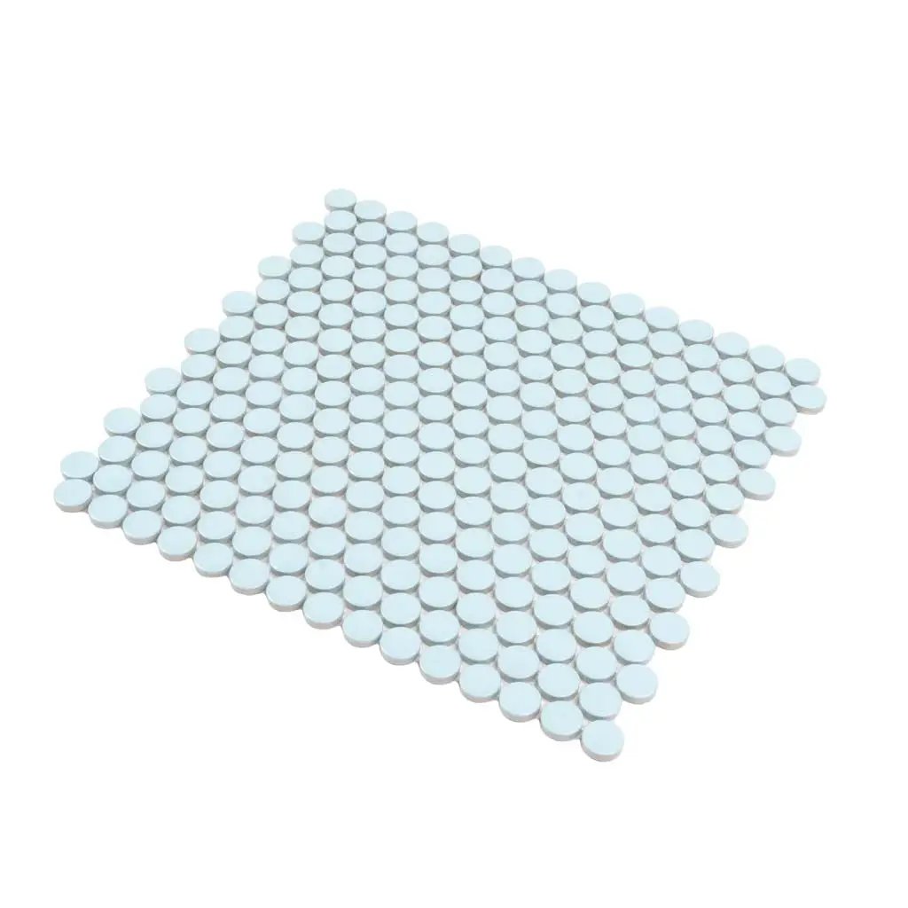 Cyan Blue 12x12 Matte Penny Round Porcelain Mosaic Tile (10 pack, 9.87 sq ft/case) by Apollo Tile