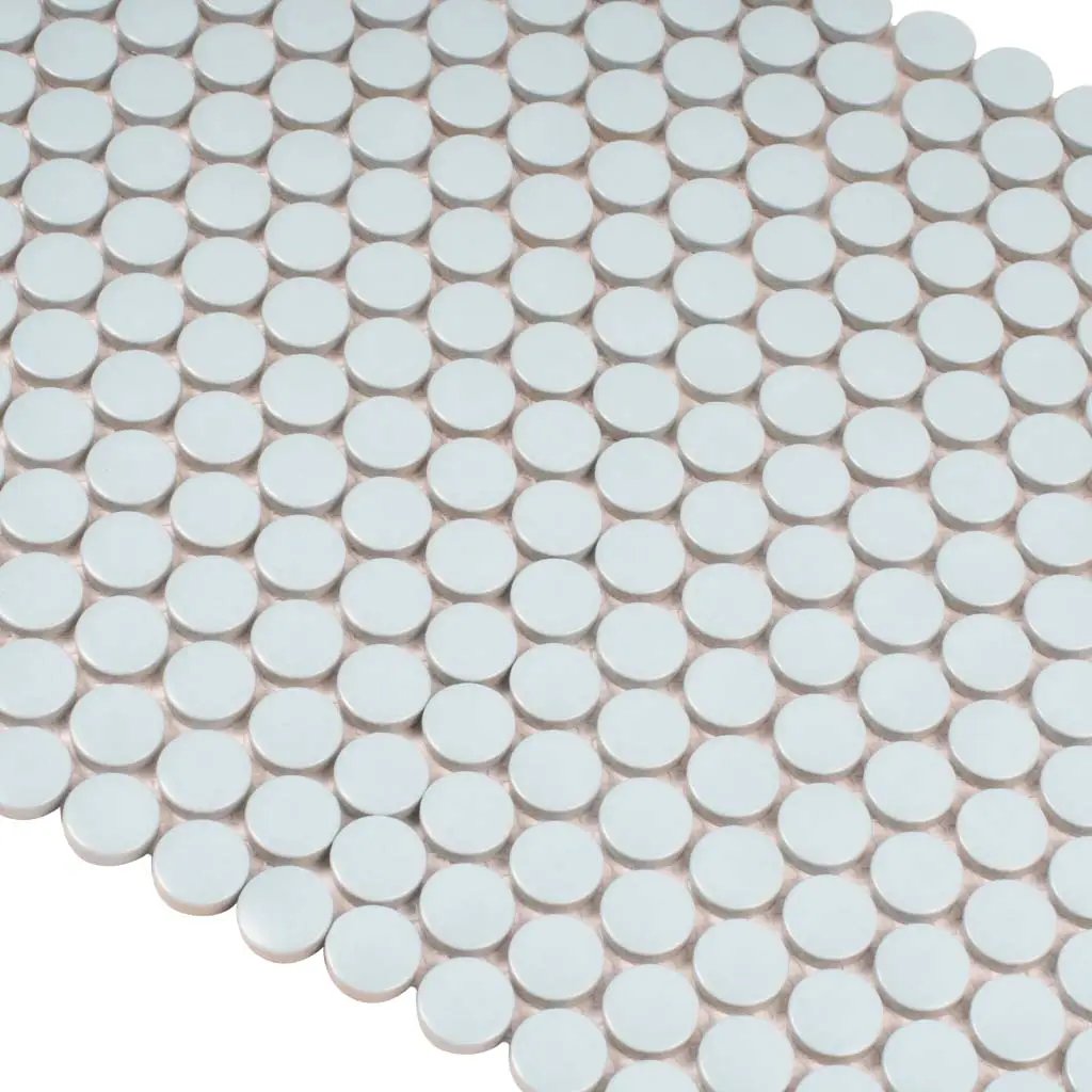 Cyan Blue 12x12 Matte Penny Round Porcelain Mosaic Tile (10 pack, 9.87 sq ft/case) by Apollo Tile