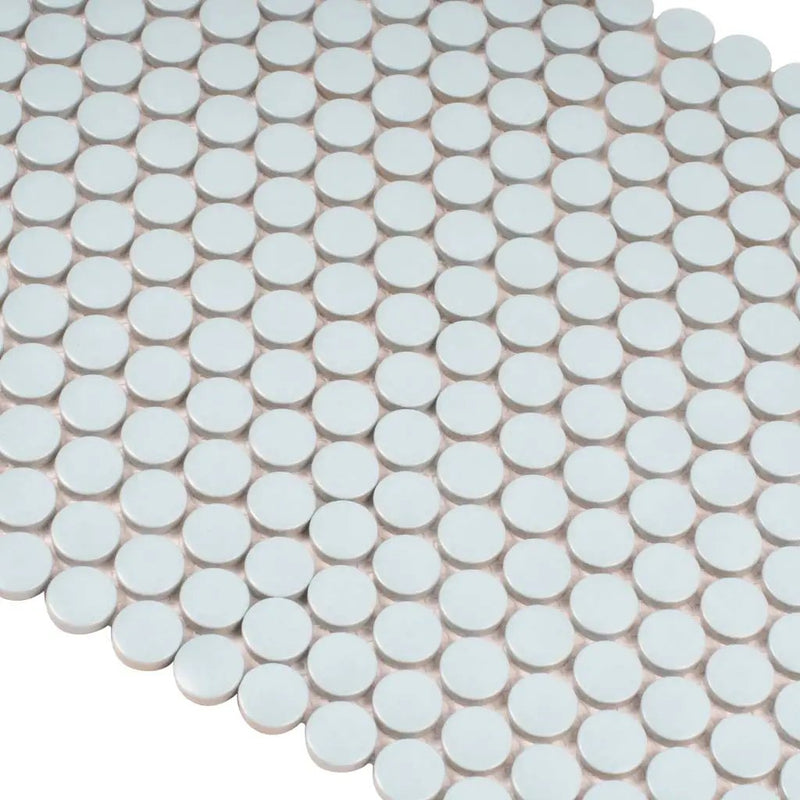 Cyan Blue 12x12 Matte Penny Round Porcelain Mosaic Tile (10 pack, 9.87 sq ft/case) by Apollo Tile