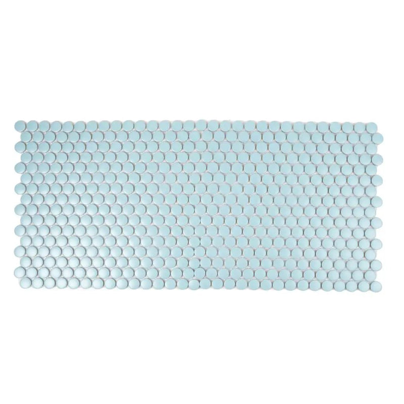 Cyan Blue 12x12 Matte Penny Round Porcelain Mosaic Tile (10 pack, 9.87 sq ft/case) by Apollo Tile