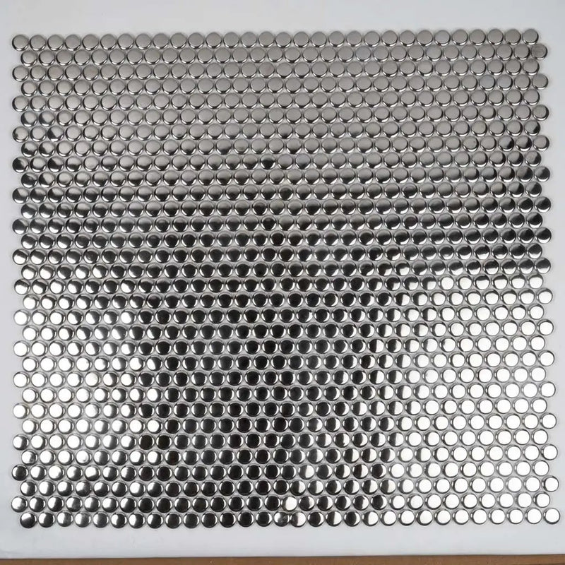 Metallic Silver 12x12 Glossy Penny Round Porcelain Mosaic Tile (10 pack, 9.87 sq ft/case) by Apollo Tile
