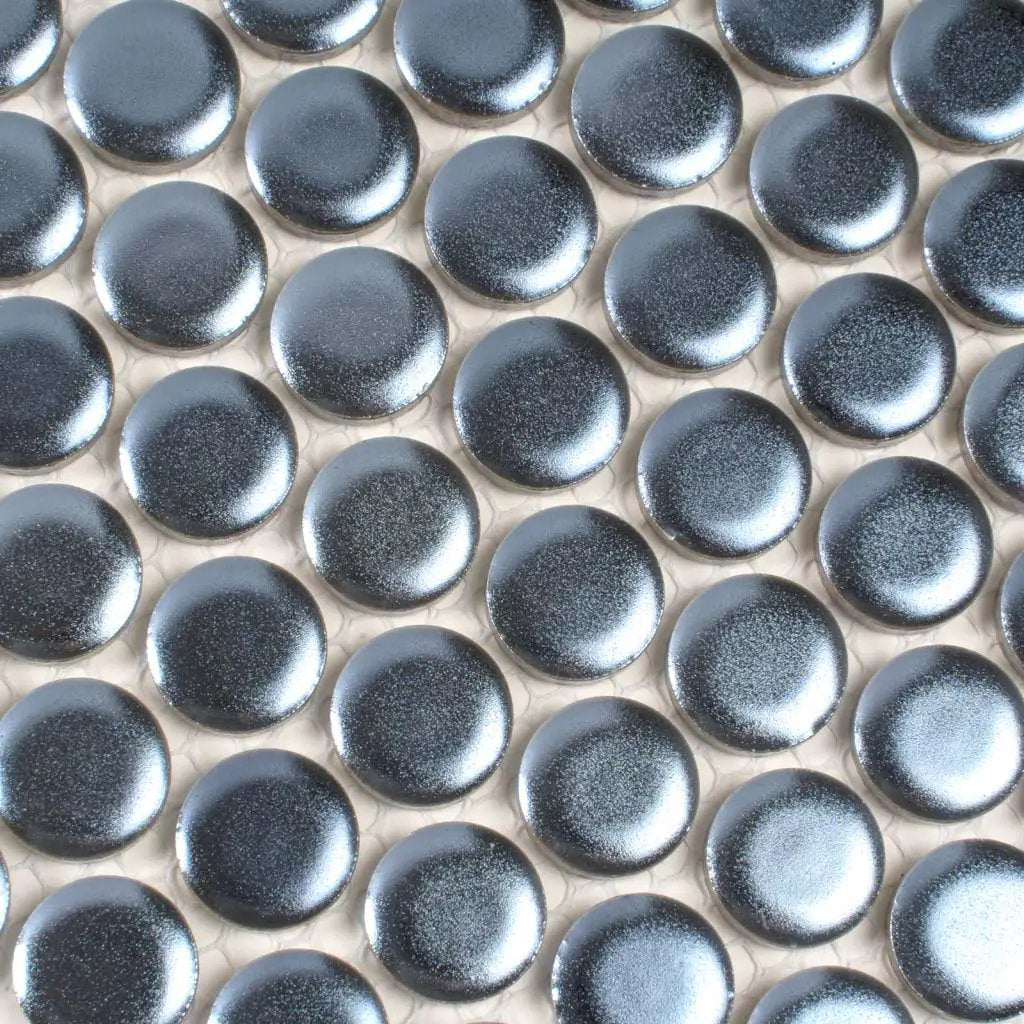 Denim Blue 12x12 Matte Penny Round Porcelain Mosaic Tile (10 pack, 9.87 sq ft/case) by Apollo Tile