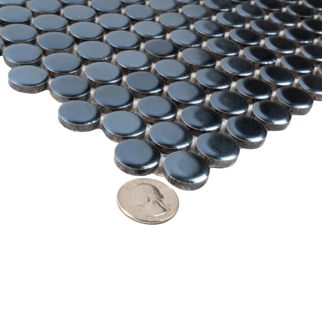 Denim Blue 12x12 Matte Penny Round Porcelain Mosaic Tile (10 pack, 9.87 sq ft/case) by Apollo Tile