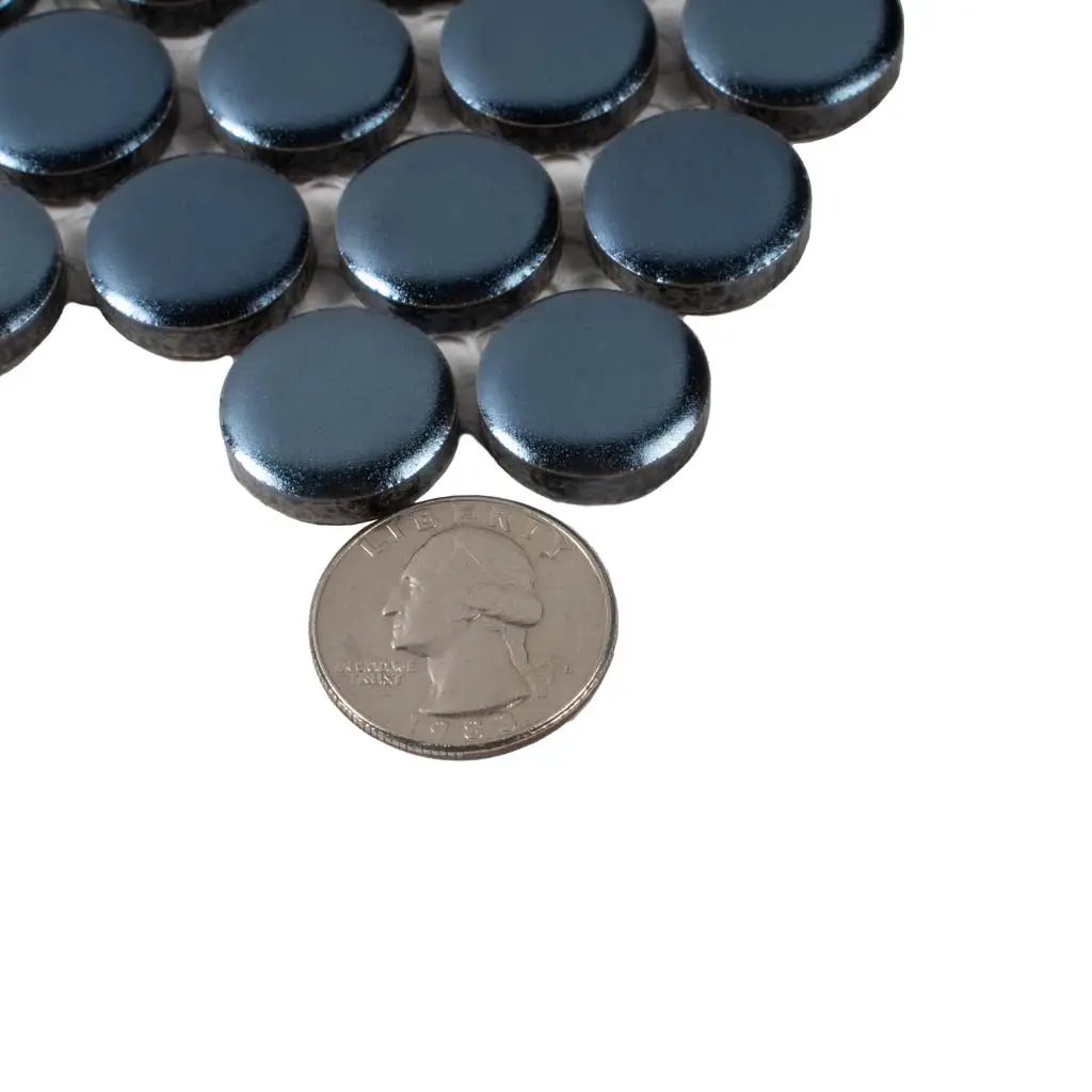 Denim Blue 12x12 Matte Penny Round Porcelain Mosaic Tile (10 pack, 9.87 sq ft/case) by Apollo Tile