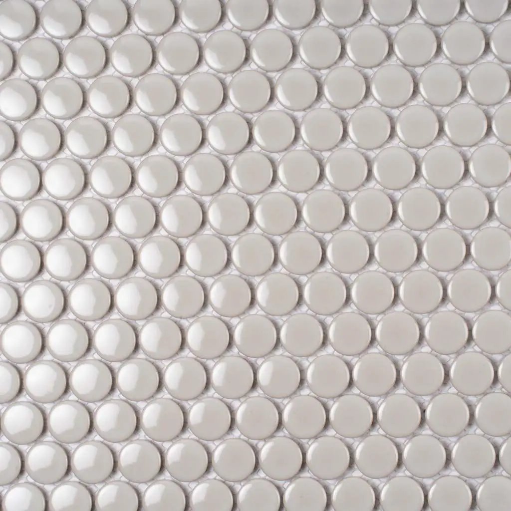 Portland Gray 12x12 Glossy Penny Round Porcelain Mosaic Tile (10 pack, 9.87 sq ft/case) by Apollo Tile