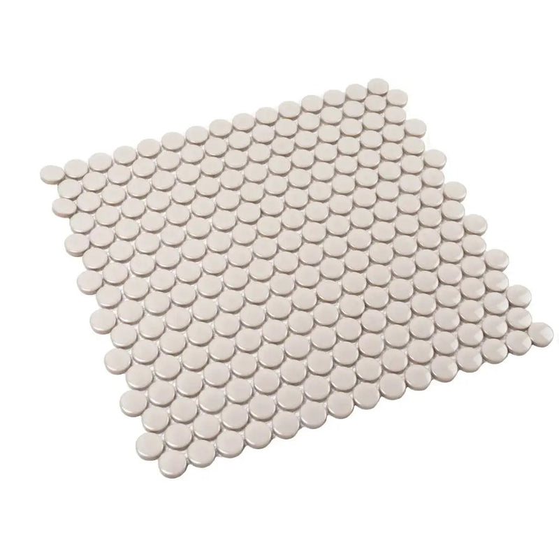 Portland Gray 12x12 Glossy Penny Round Porcelain Mosaic Tile (10 pack, 9.87 sq ft/case) by Apollo Tile