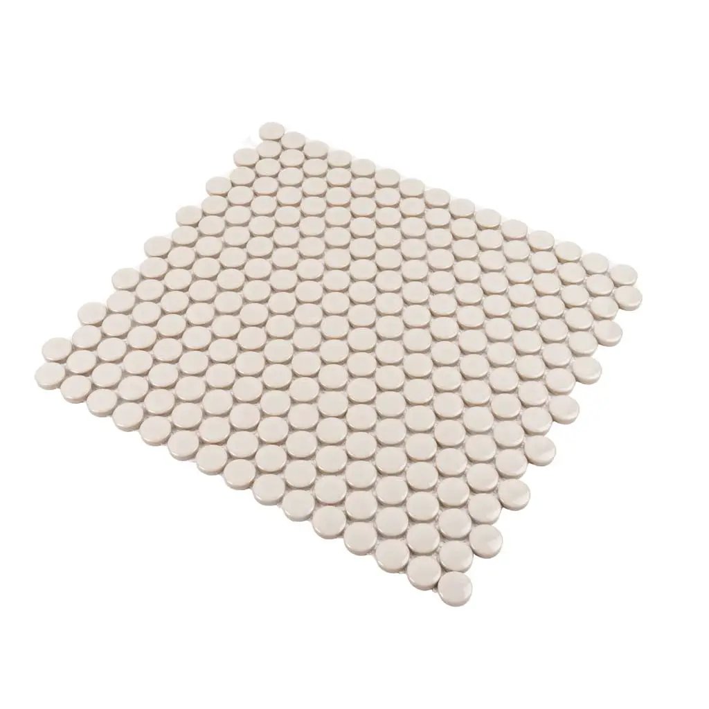 Portland Gray 12x12 Glossy Penny Round Porcelain Mosaic Tile (10 pack, 9.87 sq ft/case) by Apollo Tile