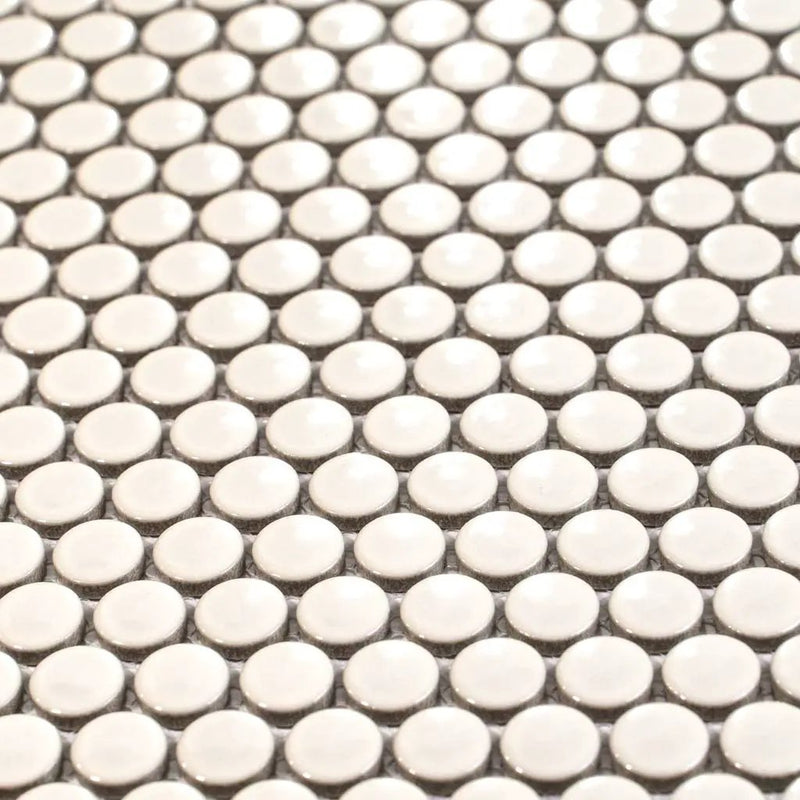 Ivory Beige 12x12 Glossy Penny Round Porcelain Mosaic Tile (10 pack, 9.87 sq ft/case) by Apollo Tile