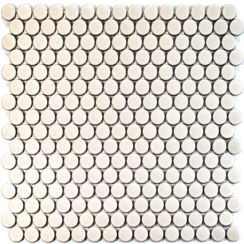 Ivory Beige 12x12 Glossy Penny Round Porcelain Mosaic Tile (10 pack, 9.87 sq ft/case) by Apollo Tile
