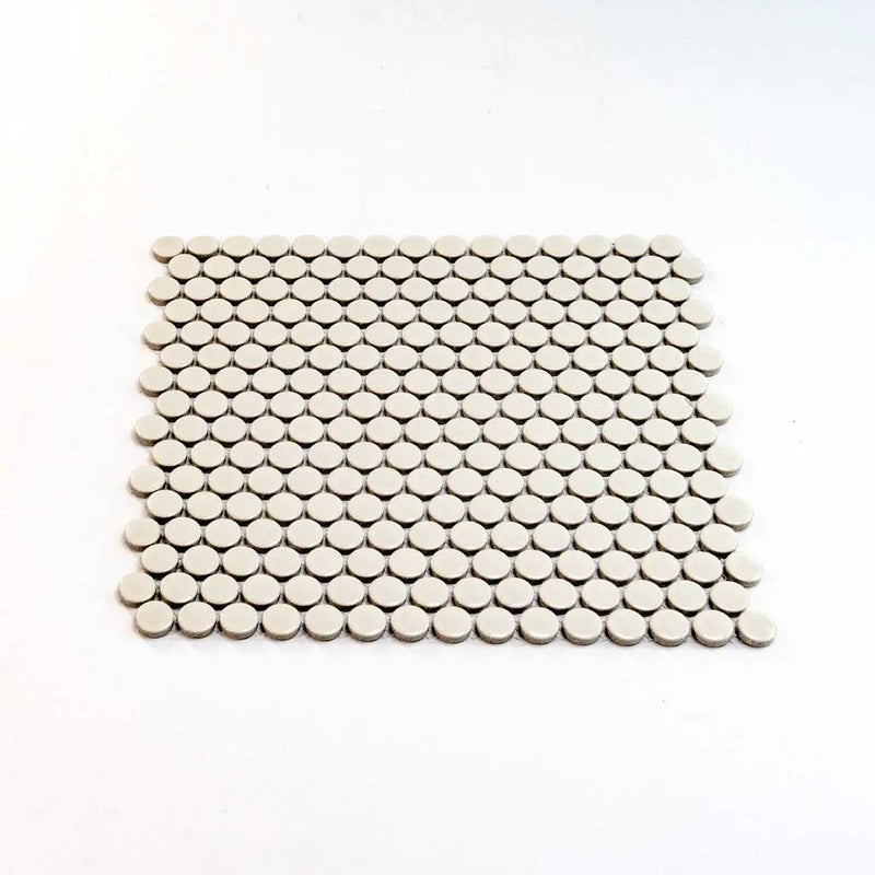 Ivory Beige 12x12 Glossy Penny Round Porcelain Mosaic Tile (10 pack, 9.87 sq ft/case) by Apollo Tile