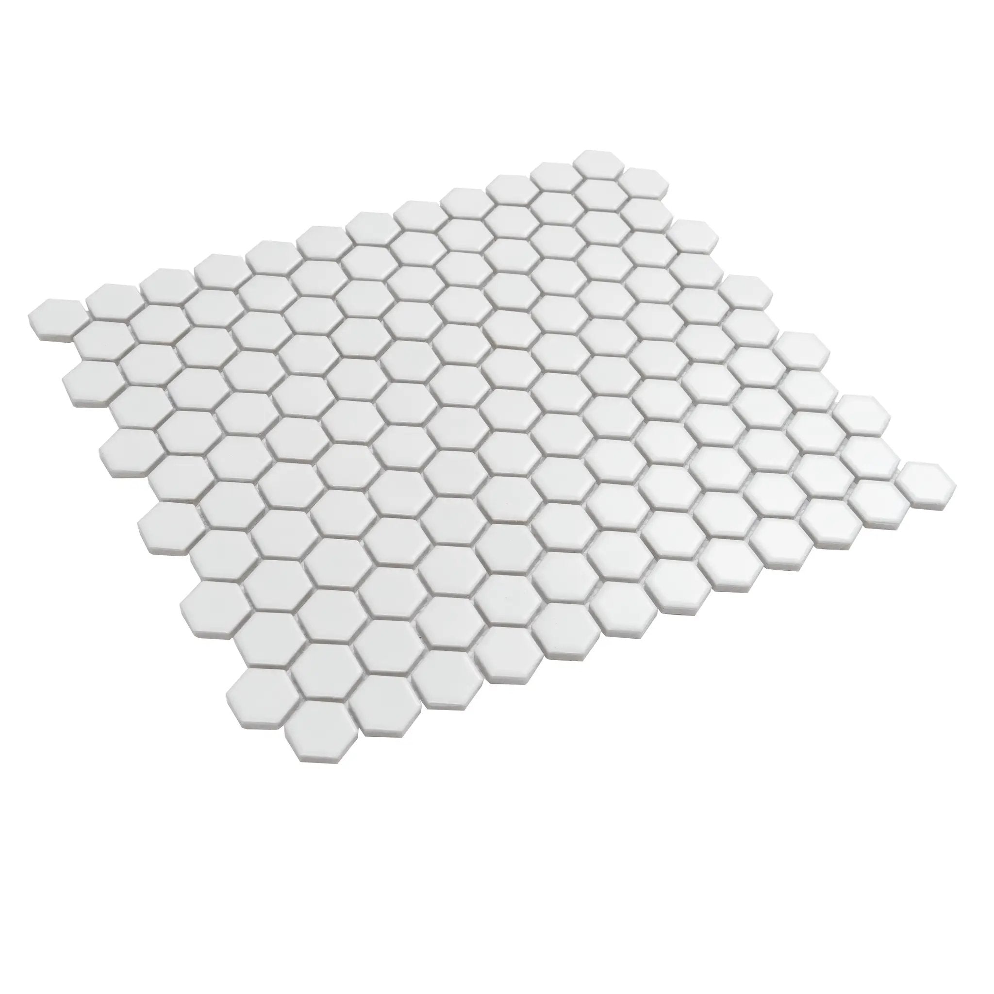 White 10x12 Matte Hexagon Porcelain Mosaic Tile (10 pack, 8.36 sq ft/case) by Apollo Tile