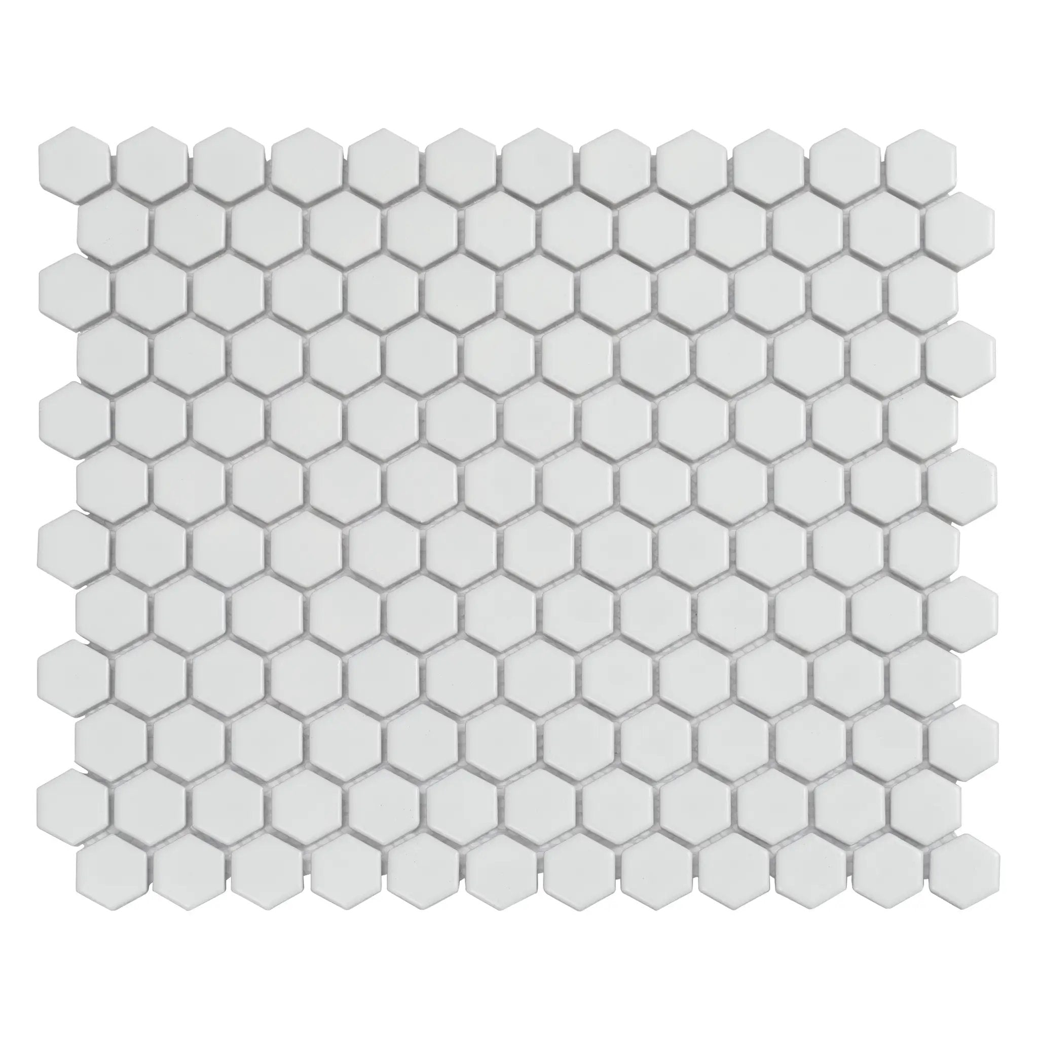 White 10x12 Matte Hexagon Porcelain Mosaic Tile (10 pack, 8.36 sq ft/case) by Apollo Tile