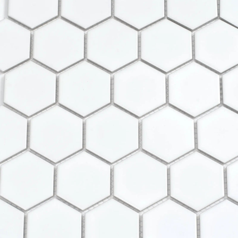 White 11x11 Matte Hexagon Porcelain Mosaic Tile (10 pack, 8.25 sq ft/case) by Apollo Tile