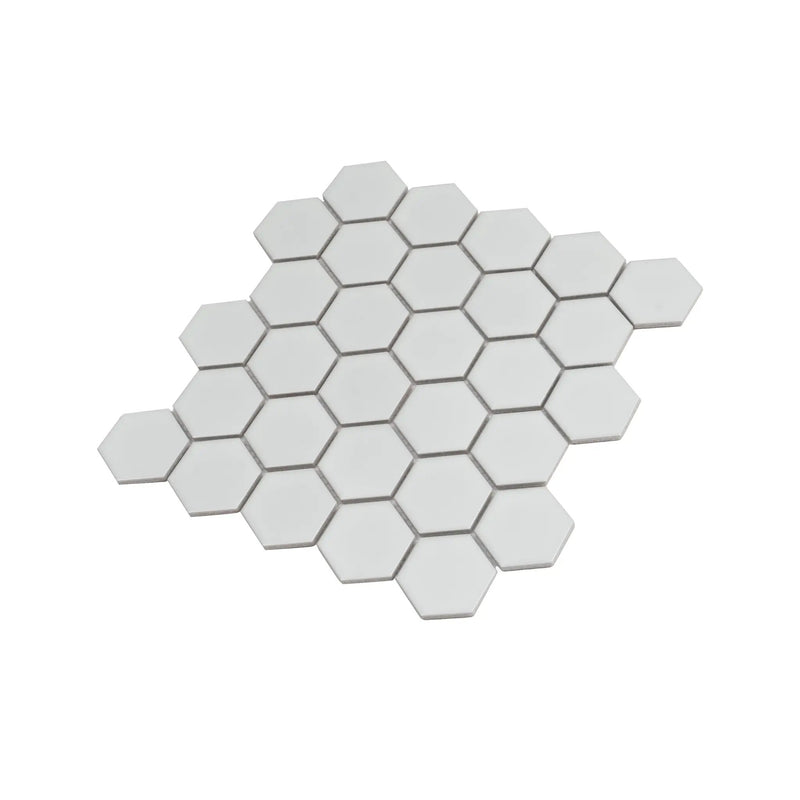 White 11x11 Matte Hexagon Porcelain Mosaic Tile (10 pack, 8.25 sq ft/case) by Apollo Tile