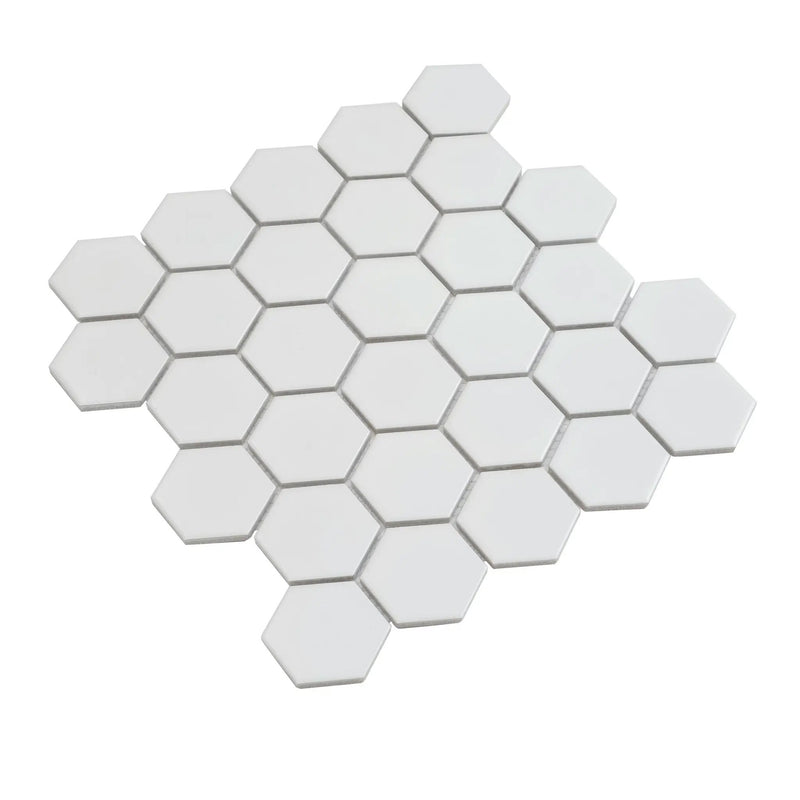 White 11x11 Matte Hexagon Porcelain Mosaic Tile (10 pack, 8.25 sq ft/case) by Apollo Tile
