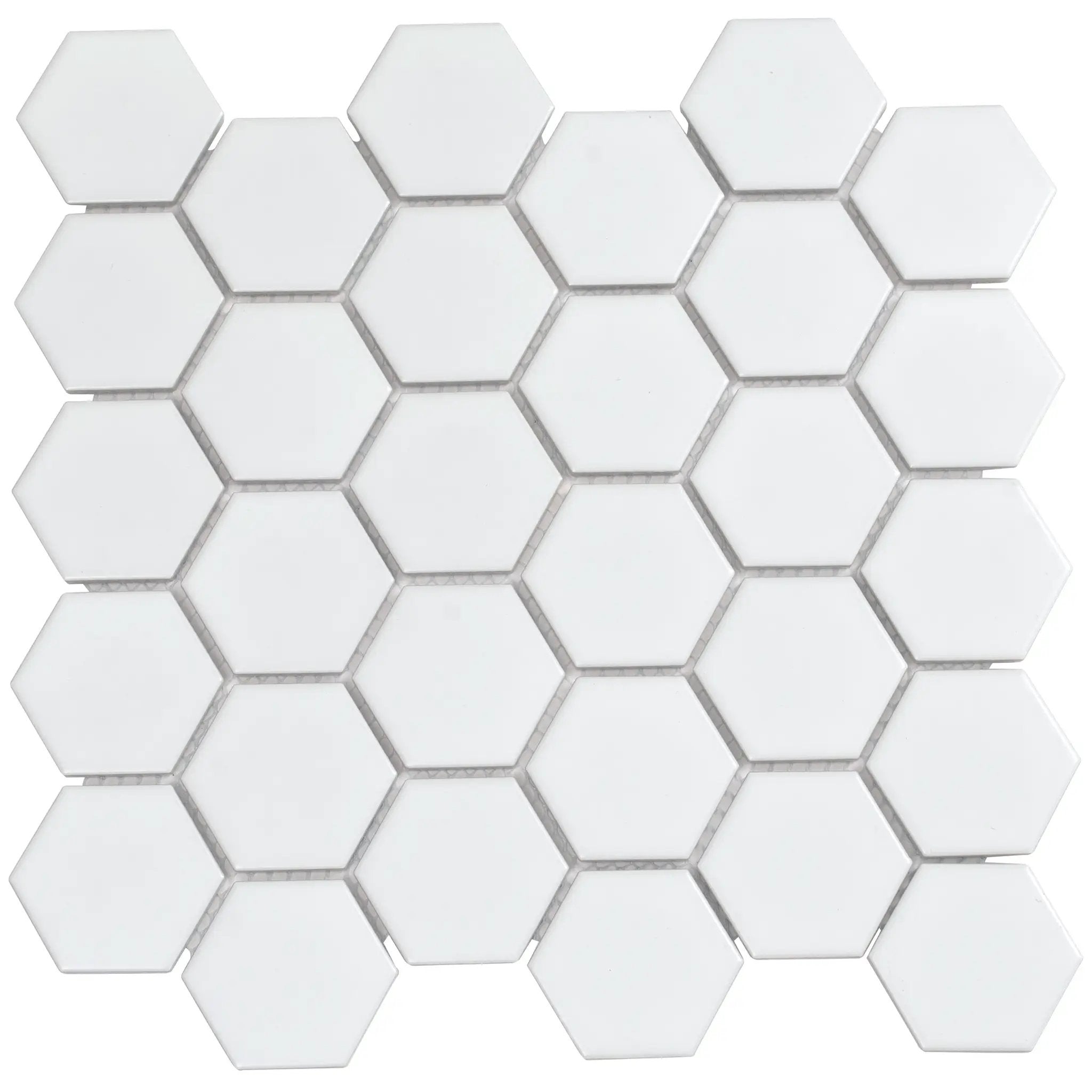 White 11x11 Matte Hexagon Porcelain Mosaic Tile (10 pack, 8.25 sq ft/case) by Apollo Tile