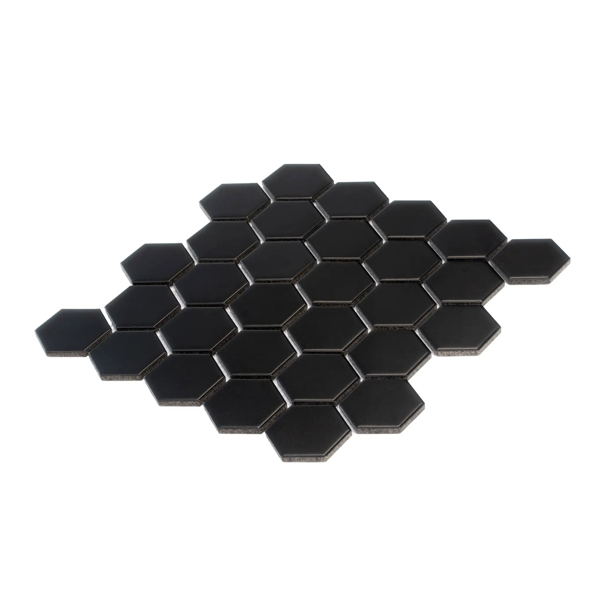 Black 11x11 Matte Hexagon Porcelain Mosaic Tile (10 pack, 8.25 sq ft/case) by Apollo Tile