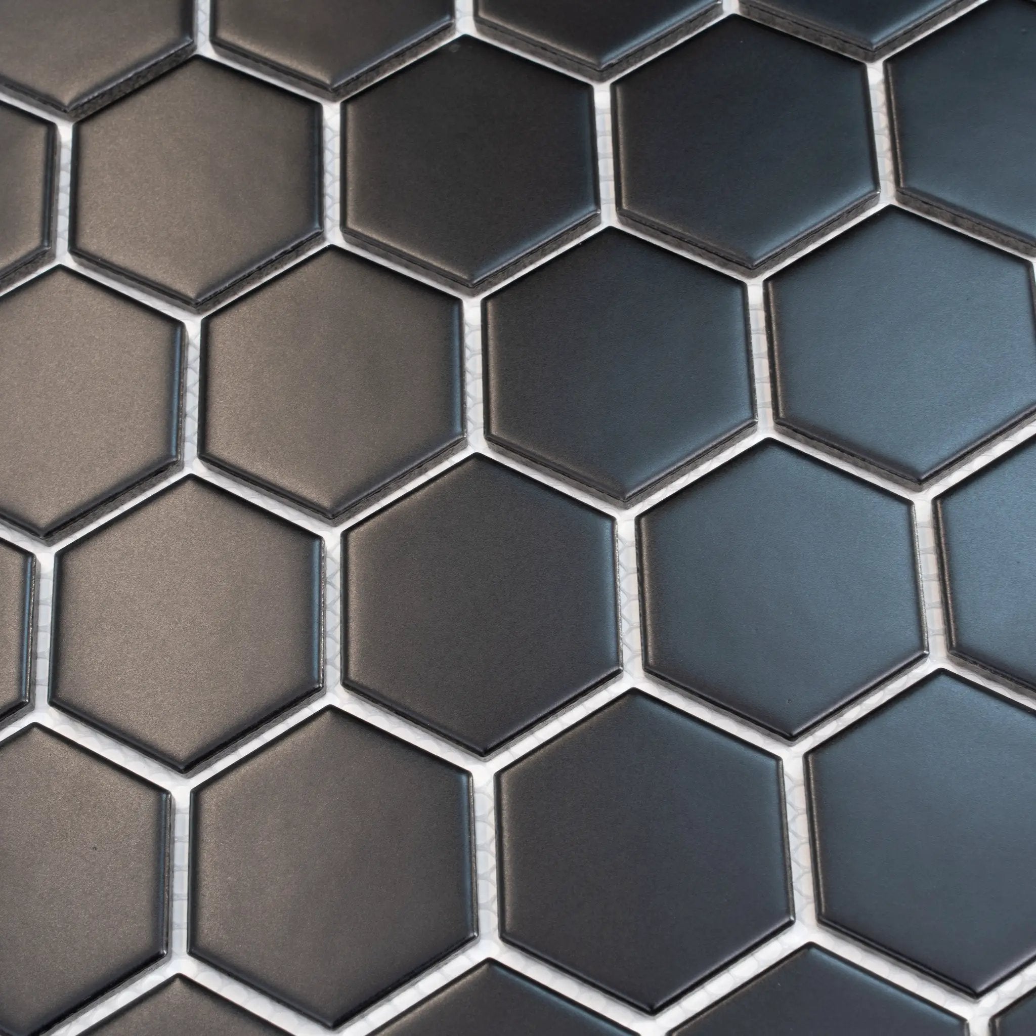 Black 11x11 Matte Hexagon Porcelain Mosaic Tile (10 pack, 8.25 sq ft/case) by Apollo Tile