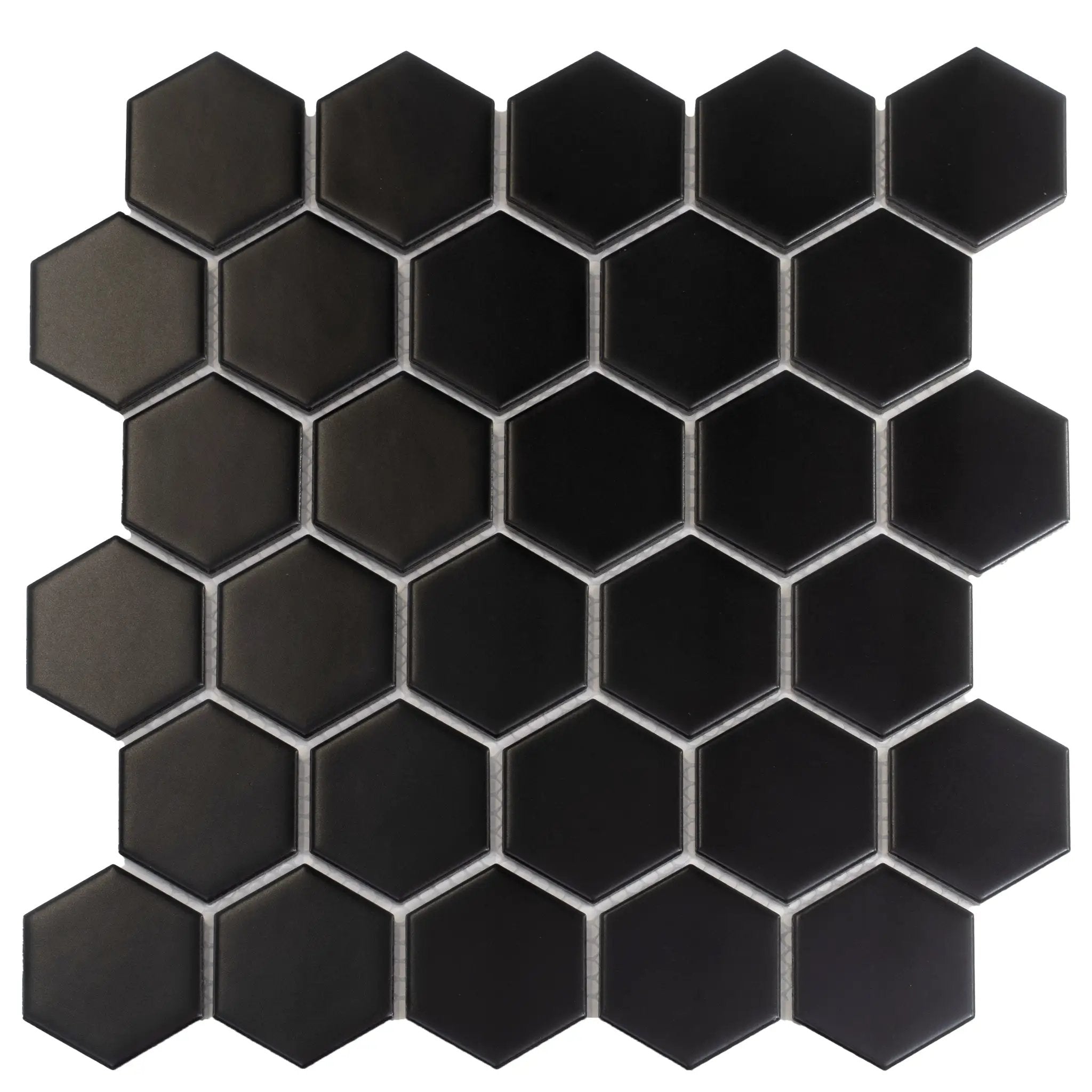 Black 11x11 Matte Hexagon Porcelain Mosaic Tile (10 pack, 8.25 sq ft/case) by Apollo Tile