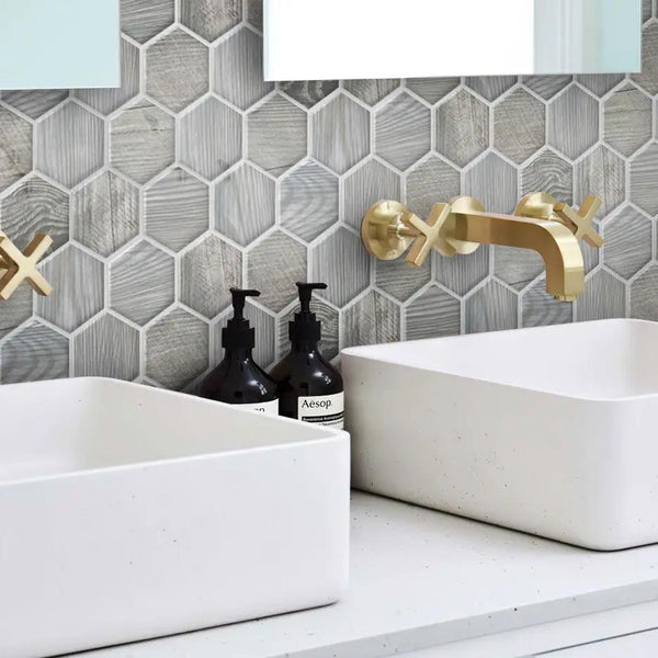 Gray 10x12 Matte Hexagon Porcelain Mosaic Tile (5 pack, 4.02 sq ft/case)