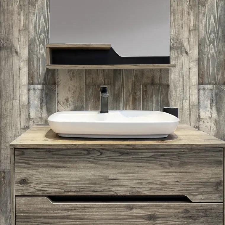 Gray 8x48 Matte Field Porcelain Tile (4 pack, 10.358 sq ft/case) by Apollo Tile