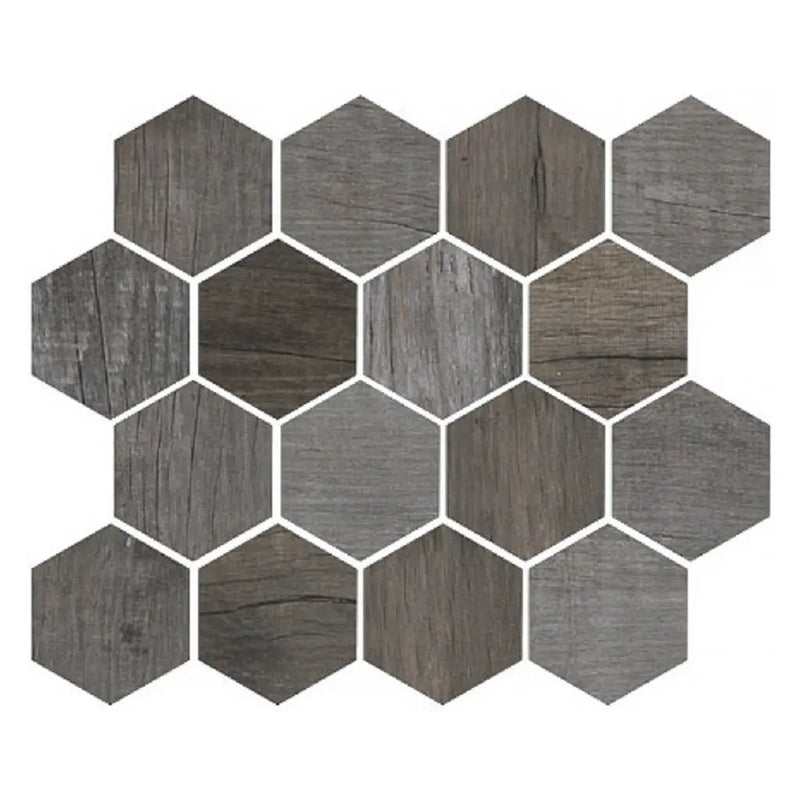 Ash Gray 10x12 Matte Hexagon Porcelain Mosaic Tile (5 pack, 4.02 sq ft/case) by Apollo Tile