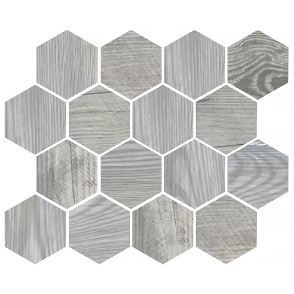 Gray 10x12 Matte Hexagon Porcelain Mosaic Tile (5 pack, 4.02 sq ft/case) by Apollo Tile