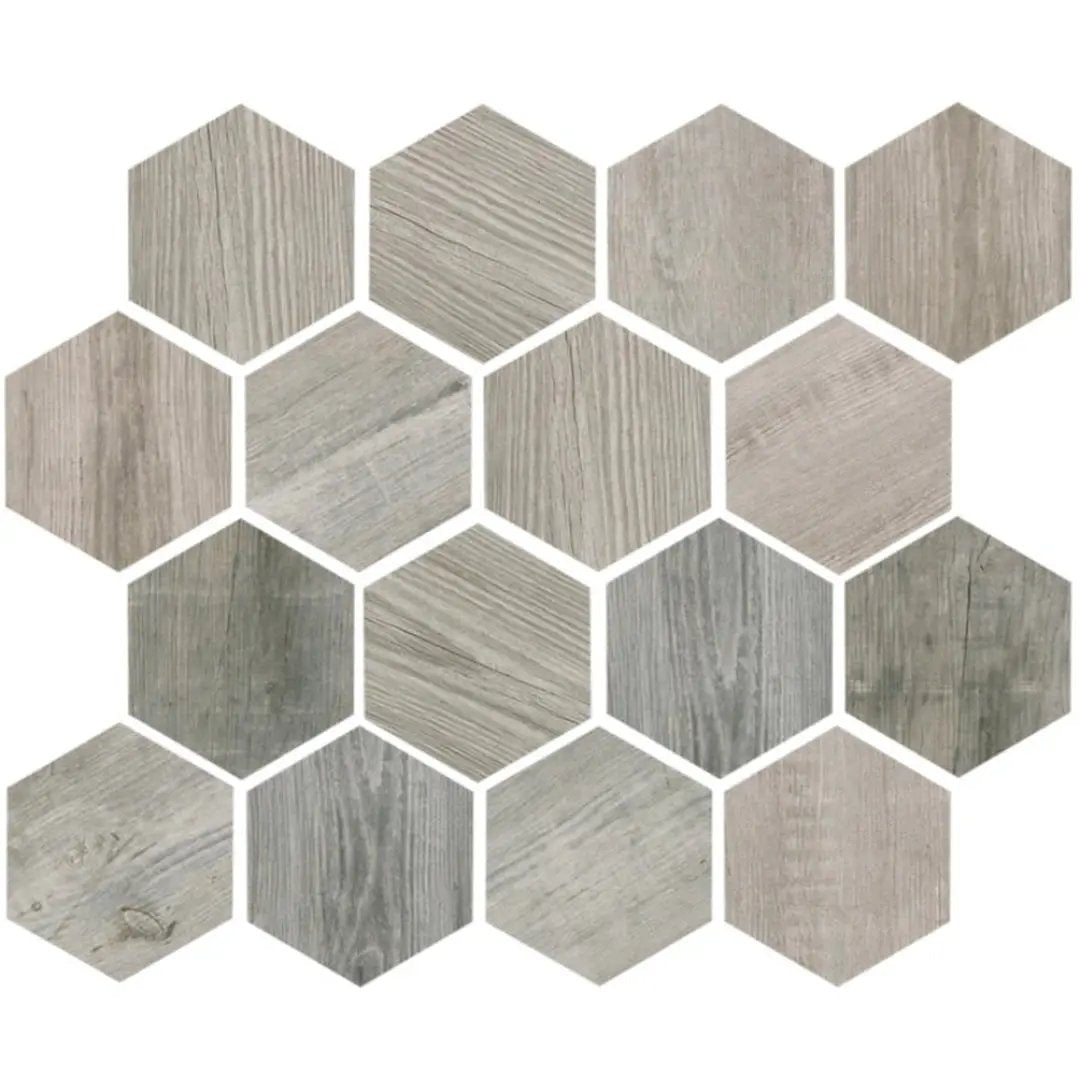 Gray 10x12 Matte Hexagon Porcelain Mosaic Tile (5 pack, 4.02 sq ft/case) by Apollo Tile