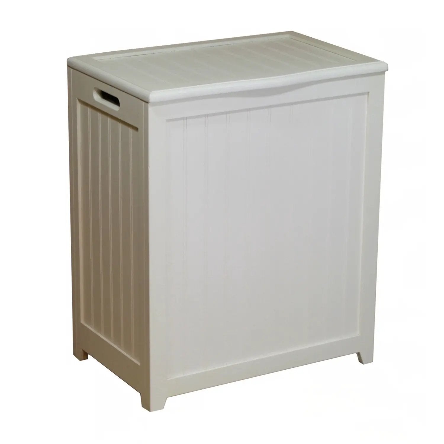 White Solid Wood Rectangular Laundry Hamper by HomePacific